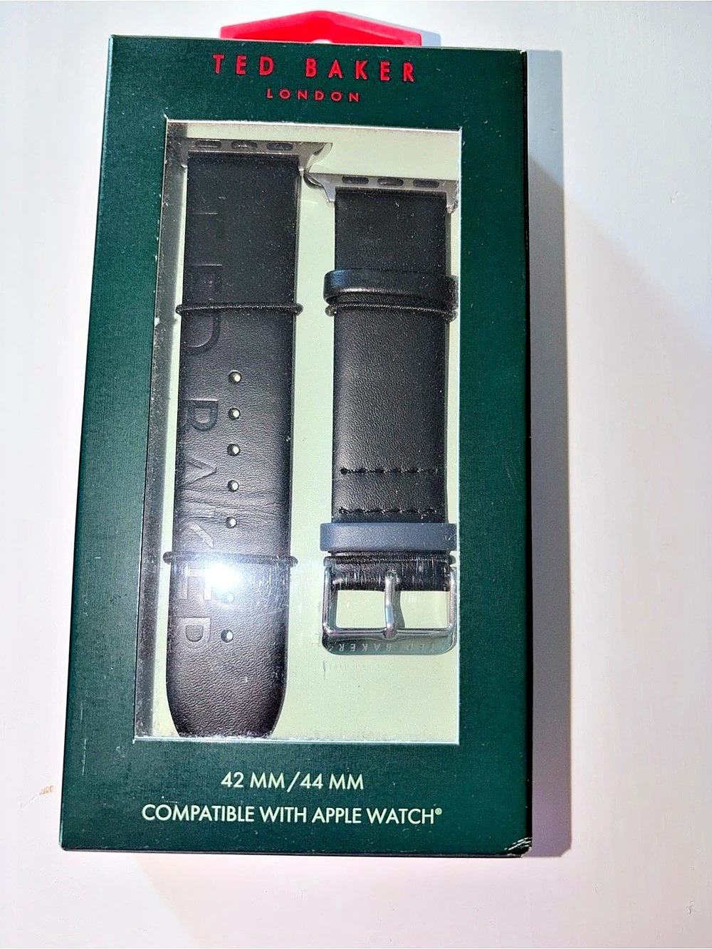 Ted Baker Leather Apple Watch Strap 42mm/44mm Black 42mm/44mm